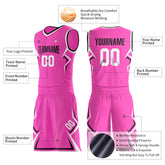 Custom Pink Basketball Uniform Print Name Number Athletic V Neck Mesh Jersey Design Your Own